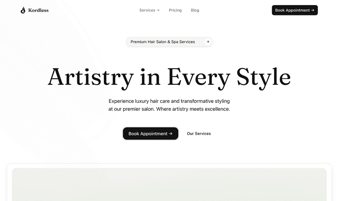 Elegance Hair & Beauty website demo