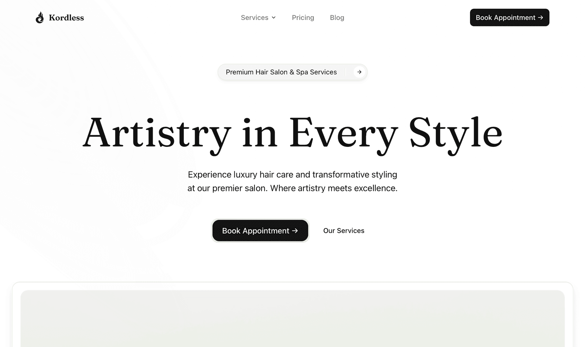 Example Kordless local business website
