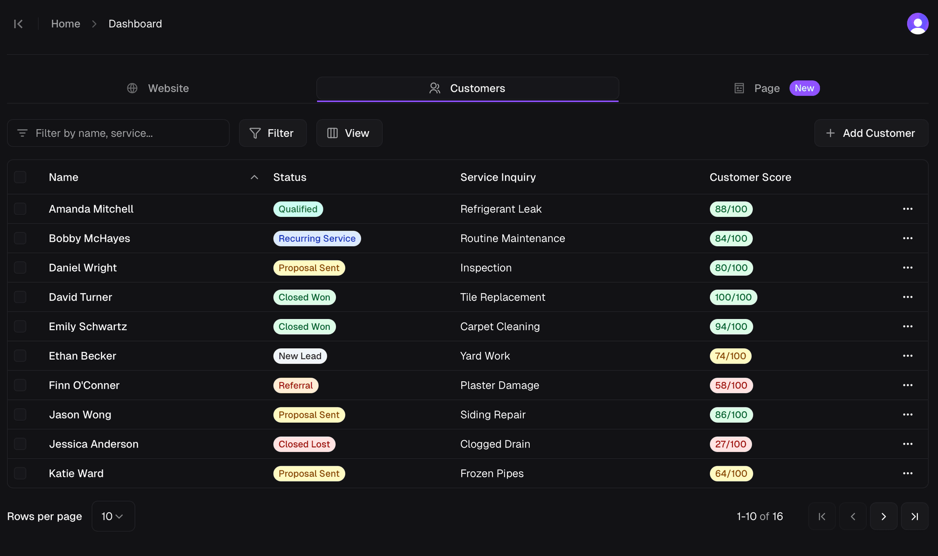 Kordless CRM interface preview