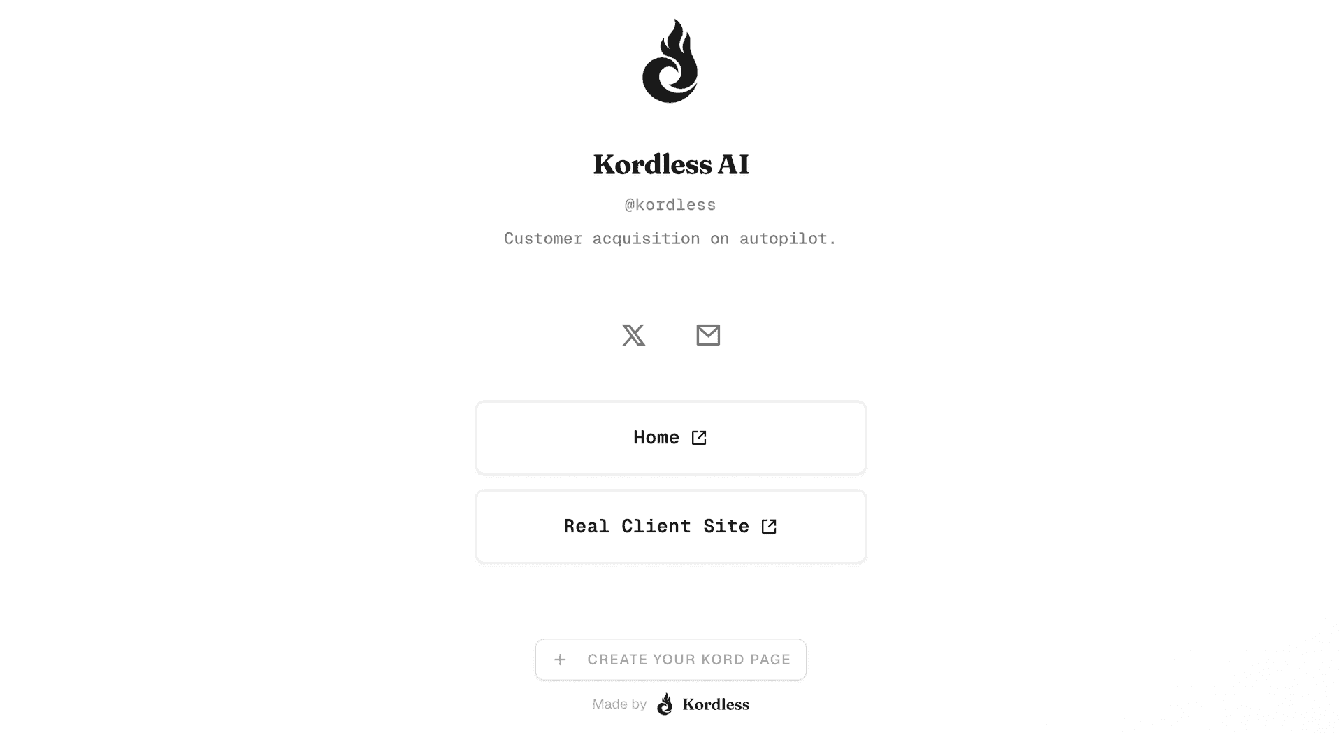 Kordless Page link-in-bio product preview