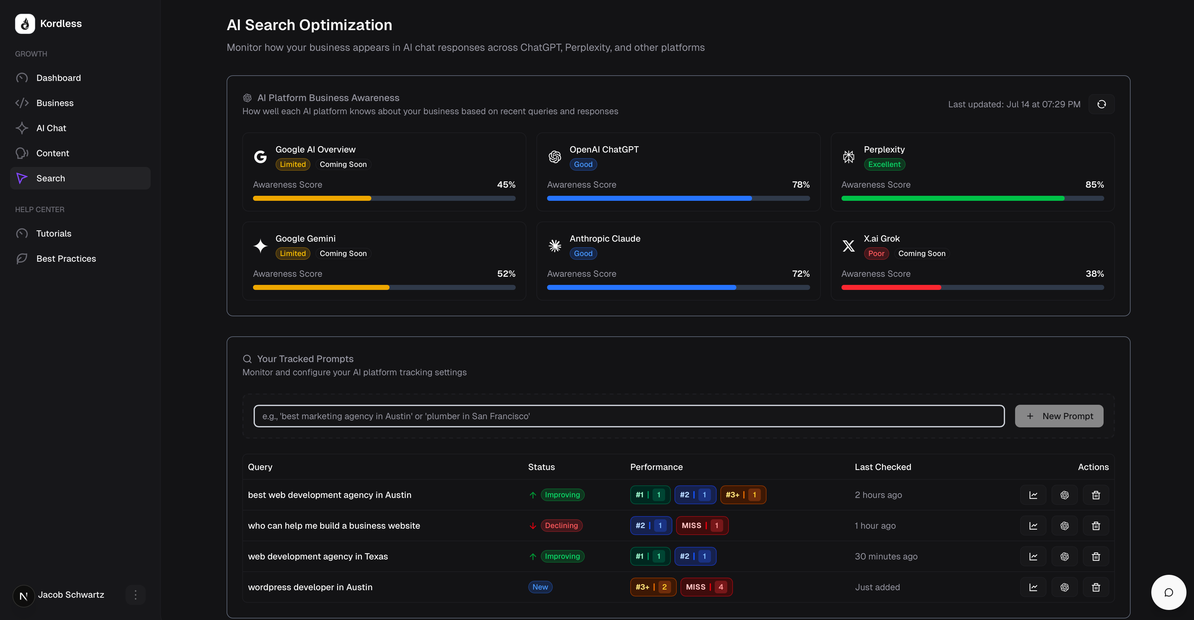 Business Website Builder Dashboard